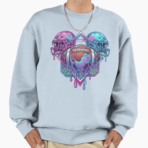 Footbanll Drip Ice Cream Drip Sweatshirt - Novelty Apparel Unisex - T-Shirt, Sweatshirt, Hoodie