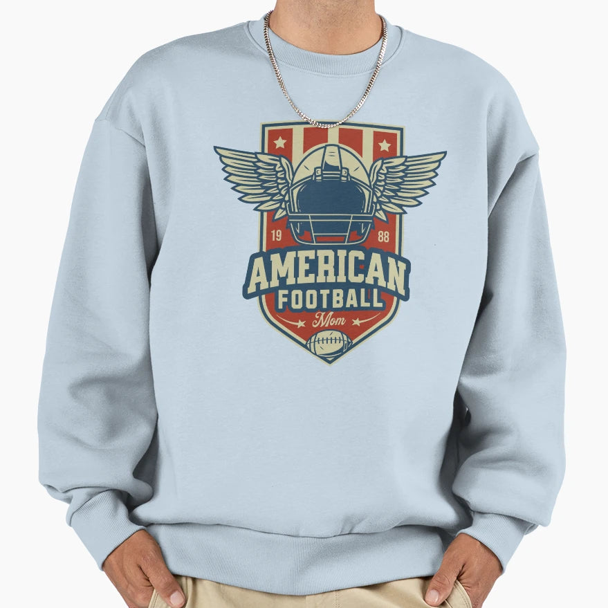 American Football Mom Sweatshirt - Graphic Print Men Women - T-Shirt, Sweatshirt, Hoodie