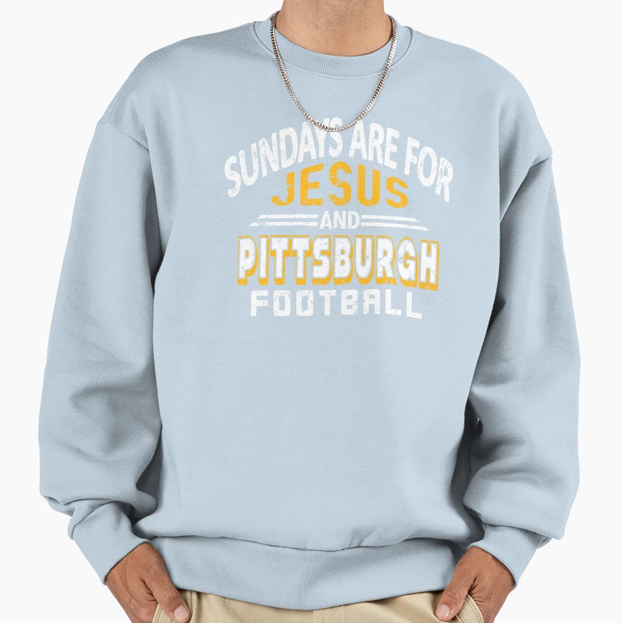 Pittsburgh Pro Football And Jesus Sweatshirt - Minimalist Print Men Women - T-Shirt, Sweatshirt, Hoodie