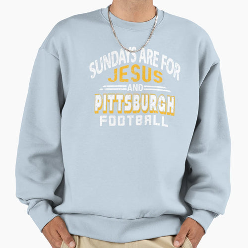 Pittsburgh Pro Football And Jesus Sweatshirt - Minimalist Print Men Women - T-Shirt, Sweatshirt, Hoodie