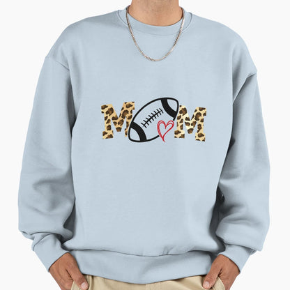 Football Mom Leopard Football Love Sweatshirt - Novelty Apparel Men Women - T-Shirt, Sweatshirt, Hoodie