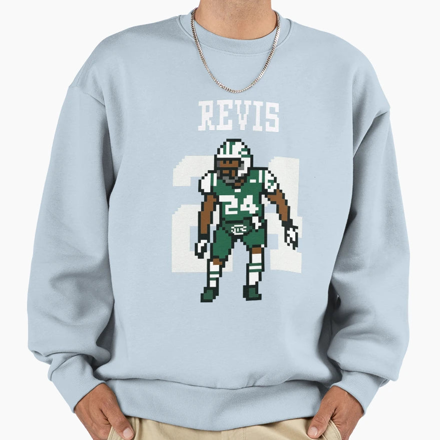 Darrelle Revis 8 Bit Pixel Art Revis Sweatshirt - Unique Graphic Unisex - T-Shirt, Sweatshirt, Hoodie