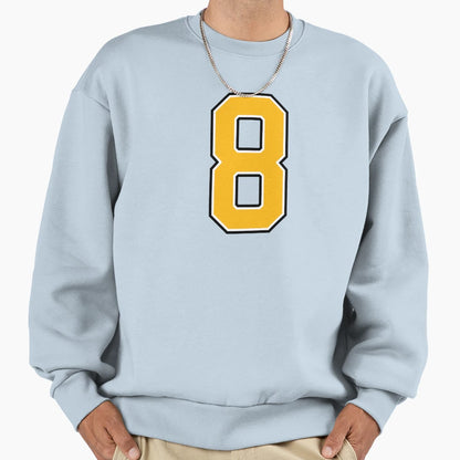 Yellow Number 8 Lucky Sports Sweatshirt - Minimalist Print Men Women - T-Shirt, Sweatshirt, Hoodie