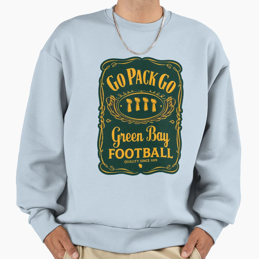 Go Pack Go Green Bay And T-Shirt - Aesthetic Graphic for Adults - T-Shirt, Sweatshirt, Hoodie