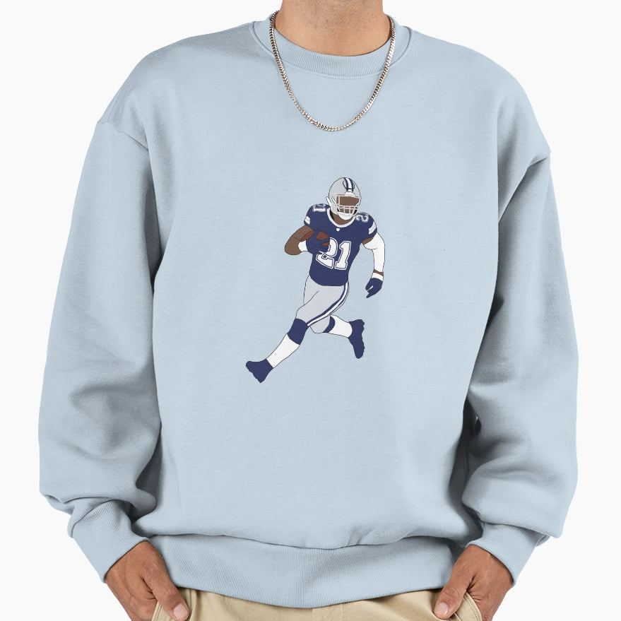 Dallas Cowboys Ezekiel Elliott Sweatshirt - Casual Everyday Wear for Adults - T-Shirt, Sweatshirt, Hoodie