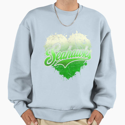Seahawks Heart Sweatshirt - Novelty Apparel for Adults - T-Shirt, Sweatshirt, Hoodie