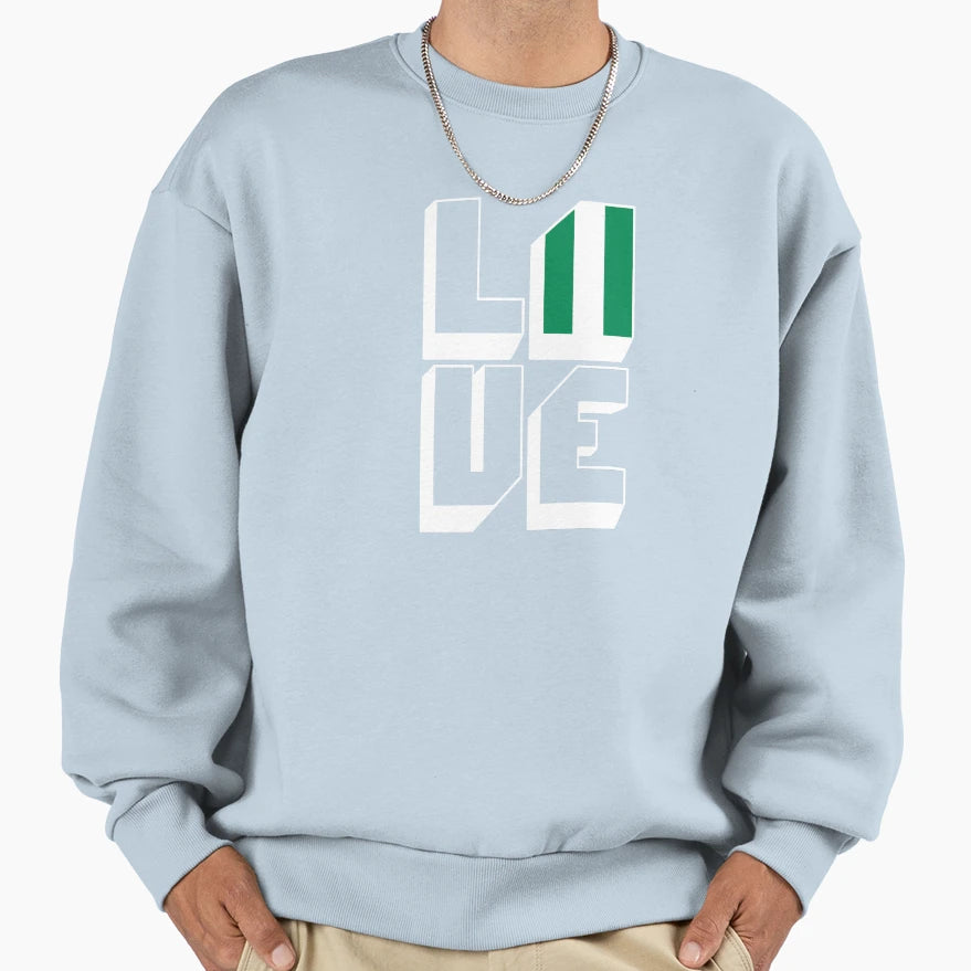 Love Nigeria Sweatshirt - Fun Novelty Design for Adults - T-Shirt, Sweatshirt, Hoodie