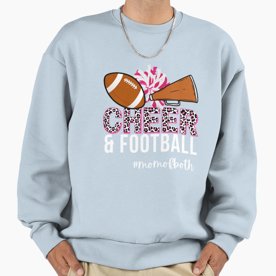 Cheer And Football Mom Both Sweatshirt - Fun Novelty Design Men Women - T-Shirt, Sweatshirt, Hoodie