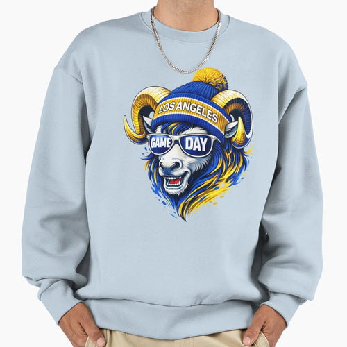 Fierce Ram Mascot Wearing Beanie Sweatshirt - Graphic Print for Adults - T-Shirt, Sweatshirt, Hoodie