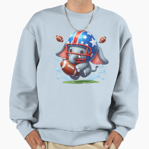 Football Elephant Sweatshirt - Minimalist Print Men Women - T-Shirt, Sweatshirt, Hoodie