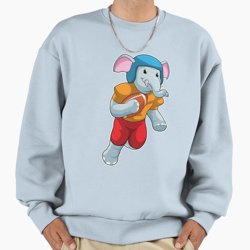 Elephant Football Sports Sweatshirt - Trendy Graphic for Adults - T-Shirt, Sweatshirt, Hoodie