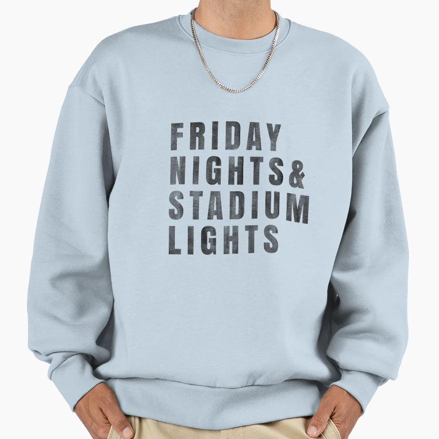 Friday Nights Stadium Lights Sweatshirt - Trendy Graphic for Adults - T-Shirt, Sweatshirt, Hoodie