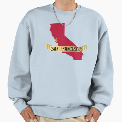 San Francisco California Red And Sweatshirt - Novelty Apparel for Adults - T-Shirt, Sweatshirt, Hoodie