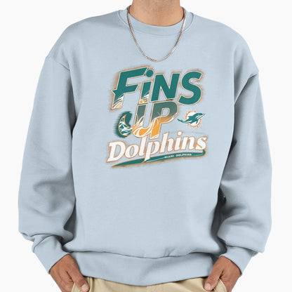 Fins Up Dolphins Sweatshirt - Trendy Graphic Unisex - T-Shirt, Sweatshirt, Hoodie