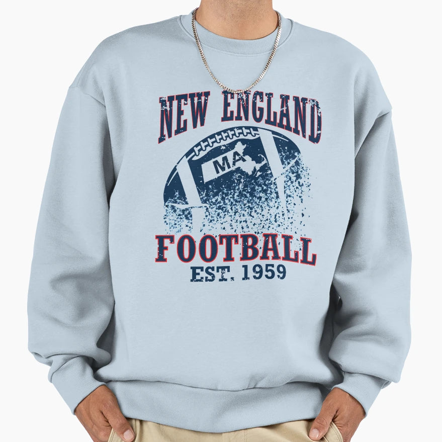 New England Football Sweatshirt - Casual Everyday Wear Unisex - T-Shirt, Sweatshirt, Hoodie
