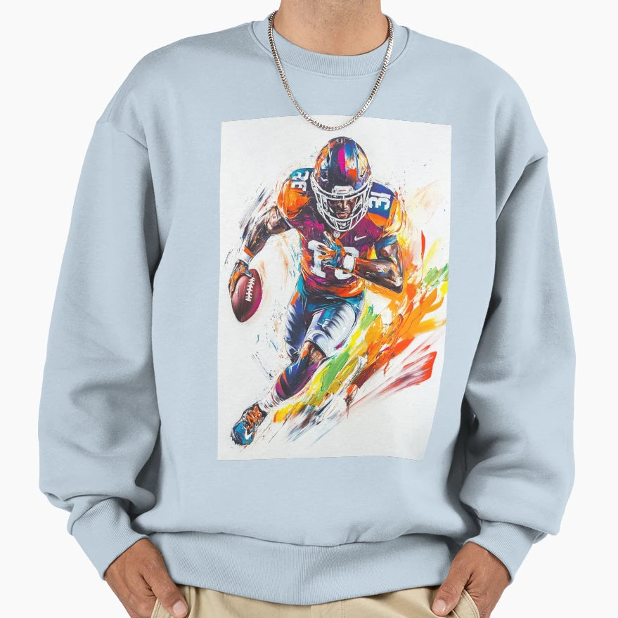 American Footballer Vibrant Colours Sweatshirt - Unique Graphic Unisex - T-Shirt, Sweatshirt, Hoodie
