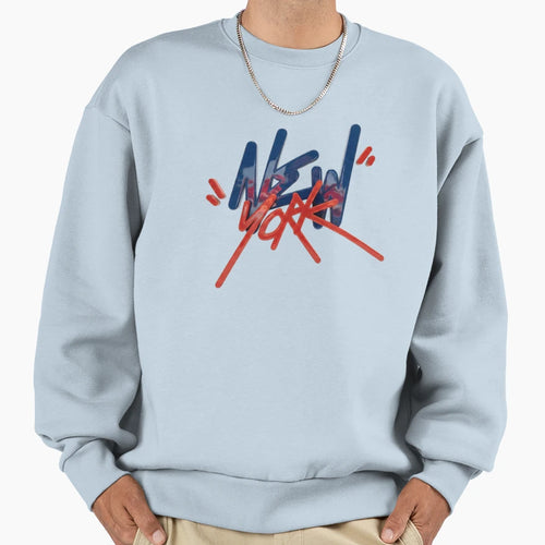 New York Typography 3D Graffiti Sweatshirt - Graphic Print for Adults - T-Shirt, Sweatshirt, Hoodie