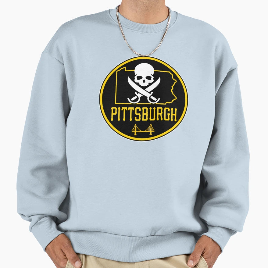 Pittsburgh Jolly Roger Crest Sweatshirt - Streetwear Style Men Women - T-Shirt, Sweatshirt, Hoodie