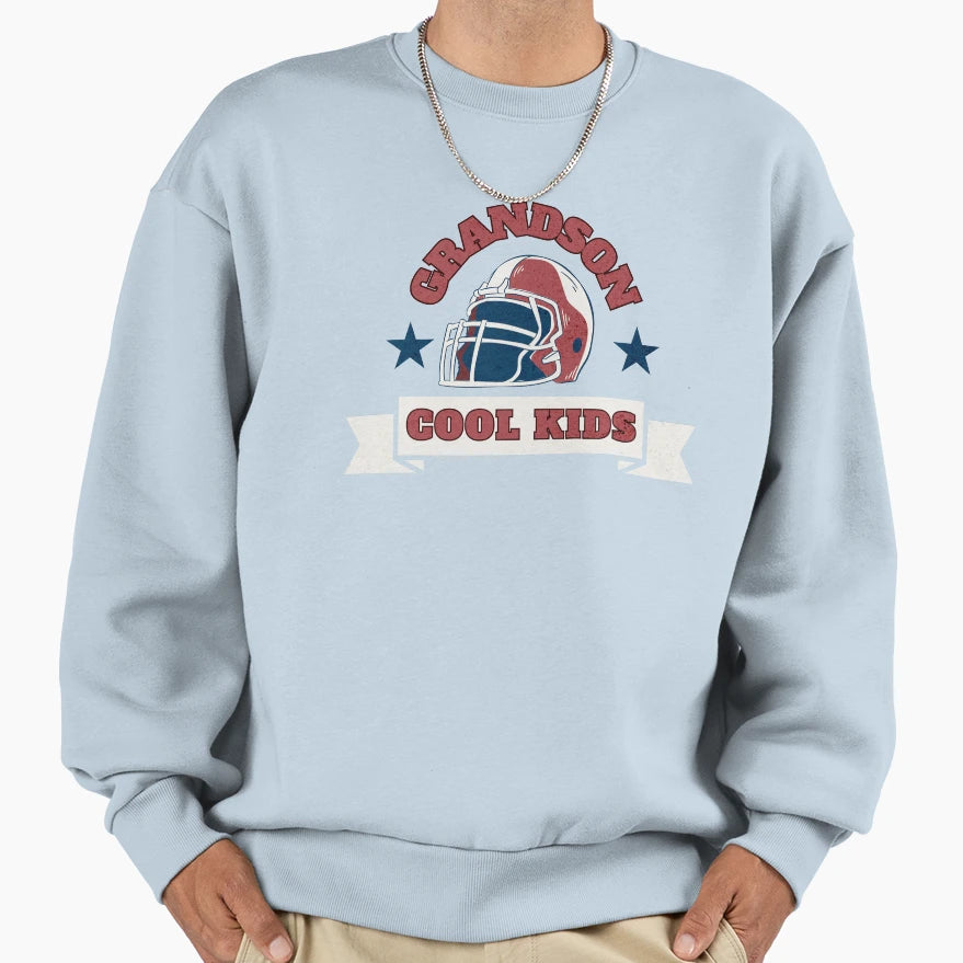 Grandson Football Helmet Sweatshirt - Fun Novelty Design for Adults - T-Shirt, Sweatshirt, Hoodie