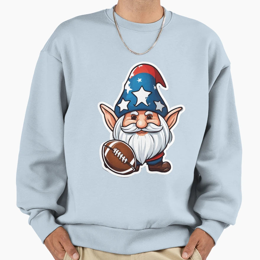 Gnome American Football Sweatshirt - Minimalist Print Men Women - T-Shirt, Sweatshirt, Hoodie