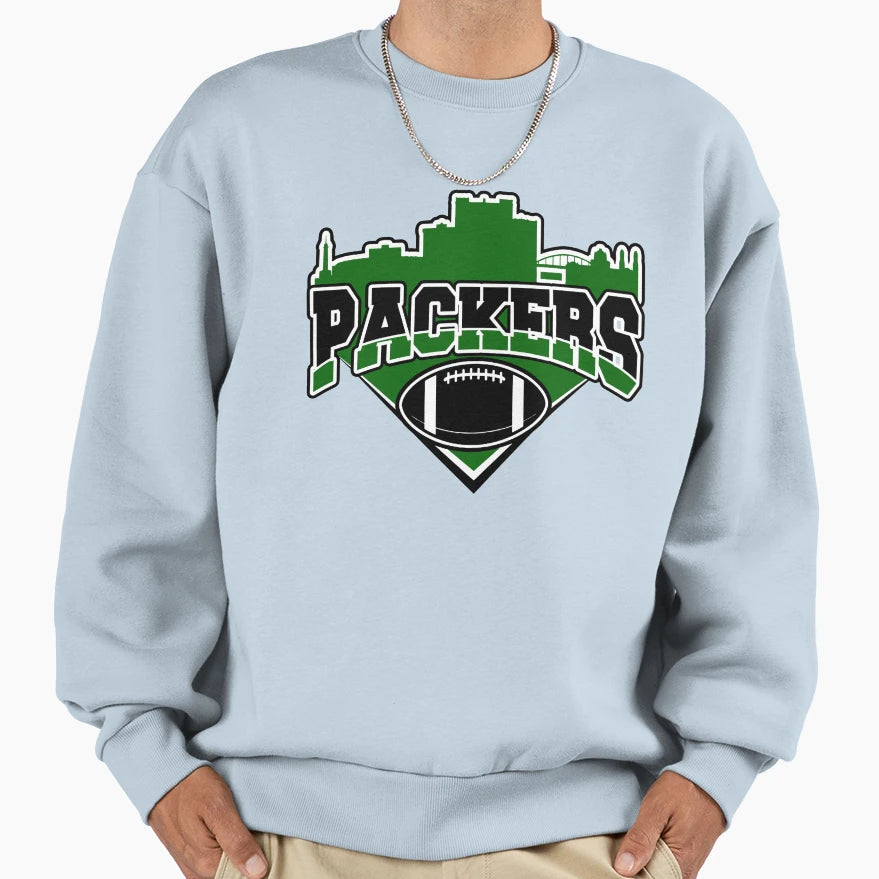 Packers Football Skyline Football Team Sweatshirt - Unique Graphic Unisex - T-Shirt, Sweatshirt, Hoodie