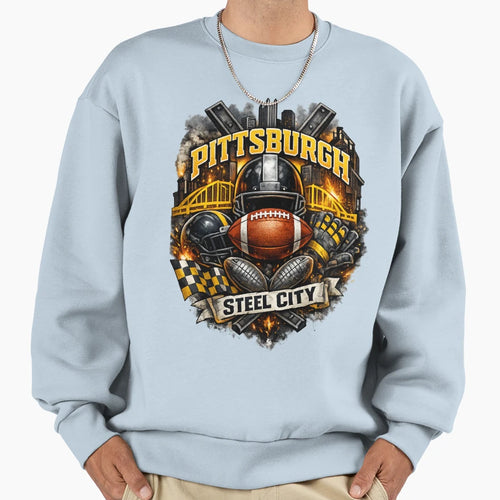 Pittsburgh Football Steel City T-Shirt - Casual Everyday Wear for Adults - T-Shirt, Sweatshirt, Hoodie