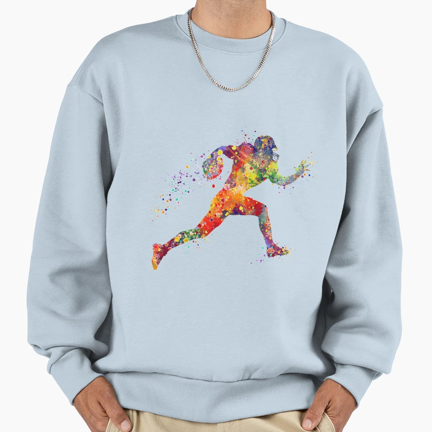 American Football Player Sports Sweatshirt - Custom Art Print Unisex - T-Shirt, Sweatshirt, Hoodie