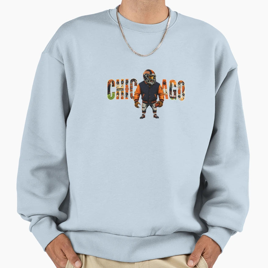 Chicago Football Varsity Bear Sports Sweatshirt - Unique Graphic Unisex - T-Shirt, Sweatshirt, Hoodie