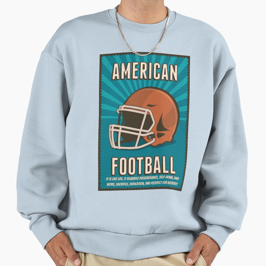 American Football Rugby Sweatshirt - Custom Art Print for Adults - T-Shirt, Sweatshirt, Hoodie