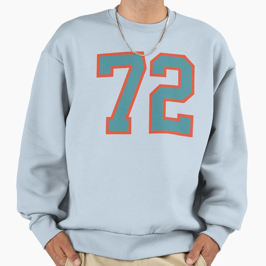 72 Number Aqua Orange Lucky Sports Sweatshirt - Custom Art Print Men Women - T-Shirt, Sweatshirt, Hoodie
