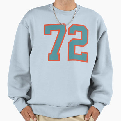 72 Number Aqua Orange Lucky Sports Sweatshirt - Custom Art Print Men Women - T-Shirt, Sweatshirt, Hoodie