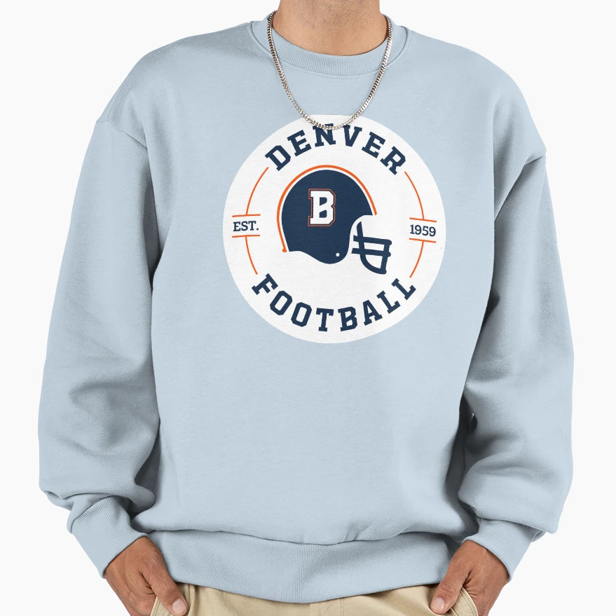 Denver Football Badge Sweatshirt - Casual Everyday Wear for Adults - T-Shirt, Sweatshirt, Hoodie
