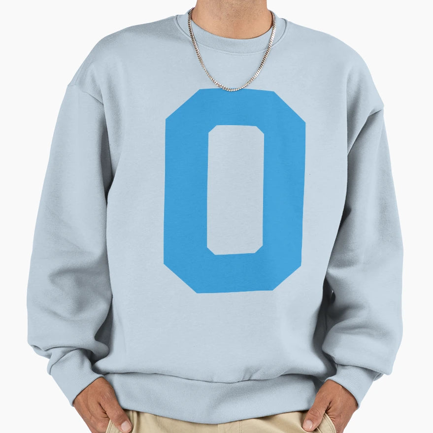 Number 0 Blue Zero Sports Sweatshirt - Fun Novelty Design for Adults - T-Shirt, Sweatshirt, Hoodie