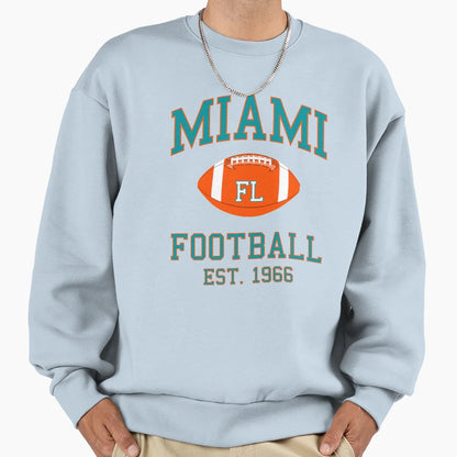 Miami Football Sweatshirt - Custom Art Print for Adults - T-Shirt, Sweatshirt, Hoodie