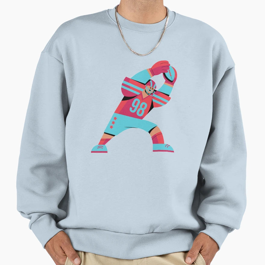 Star American Football Player Nr 98 Sweatshirt - Trendy Graphic Unisex - T-Shirt, Sweatshirt, Hoodie