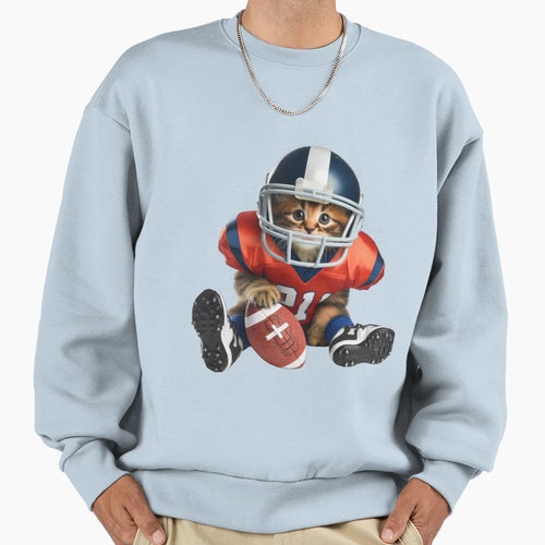 Kitten Playing American Football Sweatshirt - Fun Novelty Design Unisex - T-Shirt, Sweatshirt, Hoodie