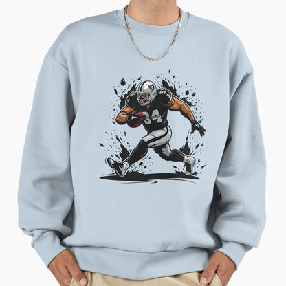 Aggressive Football Player Splash Sweatshirt - Novelty Apparel for Adults - T-Shirt, Sweatshirt, Hoodie
