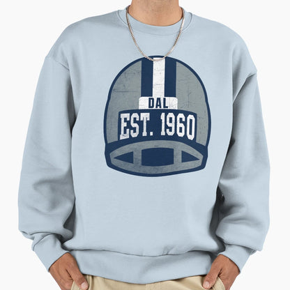 Dallas Throwback Football Helmet Sweatshirt - Minimalist Print for Adults - T-Shirt, Sweatshirt, Hoodie