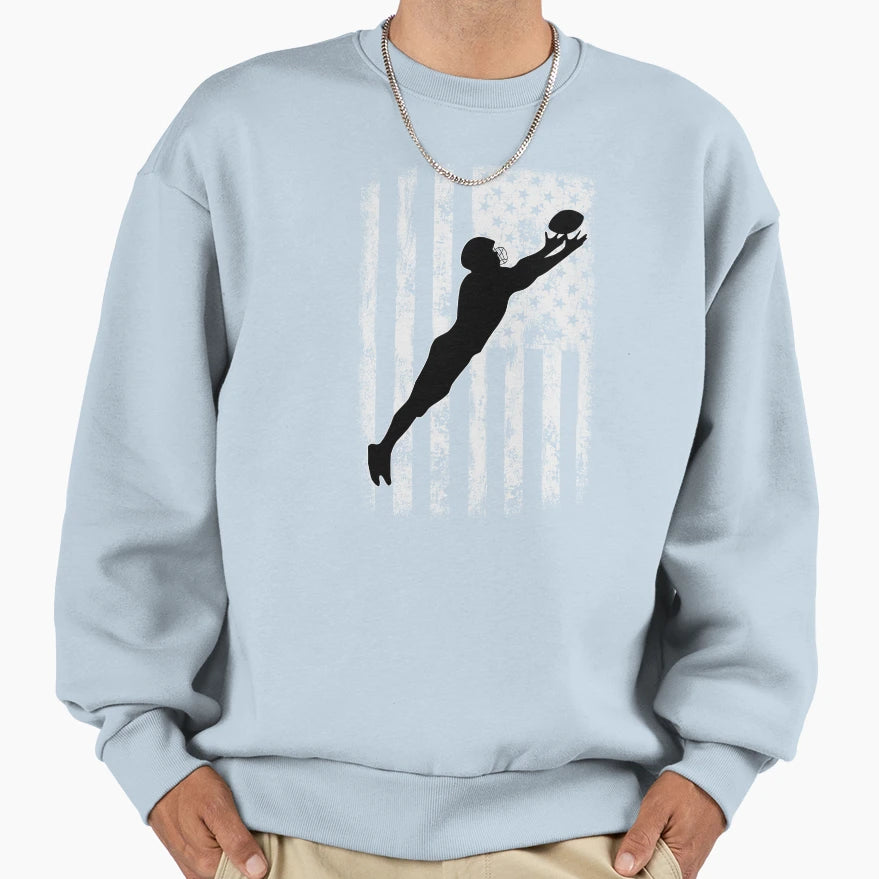 Football American Flag Sweatshirt - Trendy Graphic for Adults - T-Shirt, Sweatshirt, Hoodie