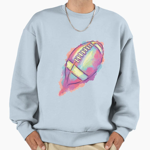 Colorful Artistic Watercolor Football Sweatshirt - Unique Graphic Unisex - T-Shirt, Sweatshirt, Hoodie