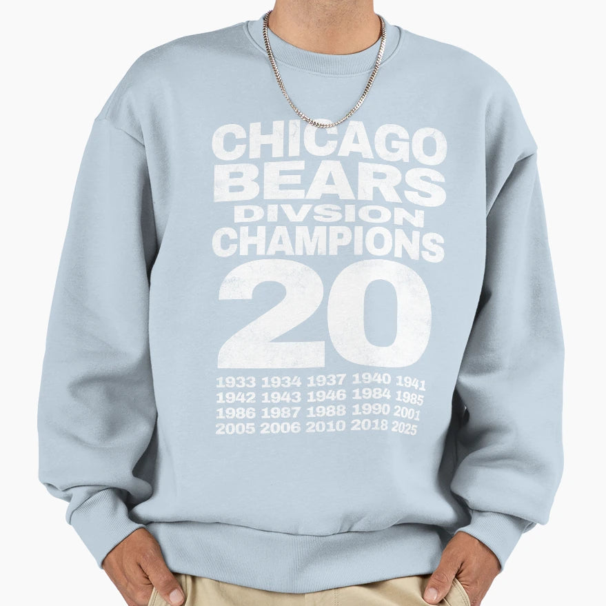 Chicago Bears Champions 2025 2 Sweatshirt - Casual Everyday Wear Men Women - T-Shirt, Sweatshirt, Hoodie