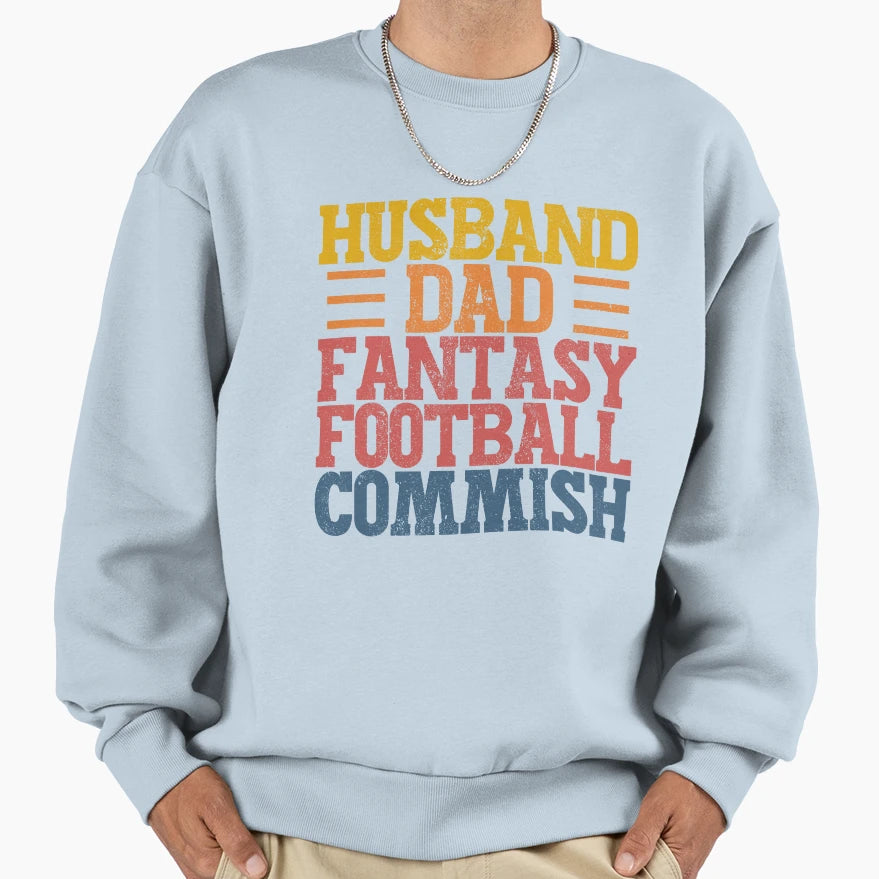 Husband Dad Fantasy Football Sweatshirt - Minimalist Print for Adults - T-Shirt, Sweatshirt, Hoodie