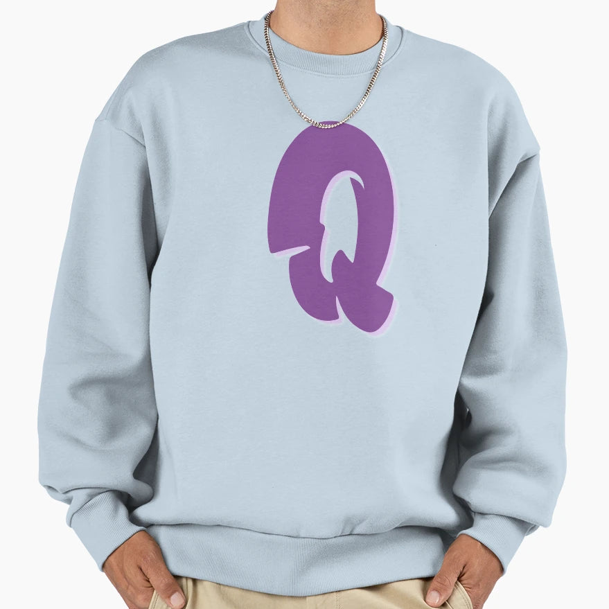 Purple Graffiti Letter Q Sweatshirt - Custom Art Print Unisex - T-Shirt, Sweatshirt, Hoodie