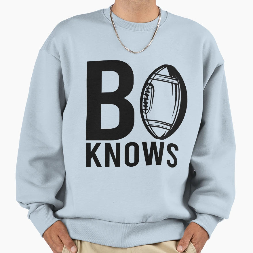 Bo Knows Ball Black Text Sweatshirt - Unique Graphic Unisex - T-Shirt, Sweatshirt, Hoodie