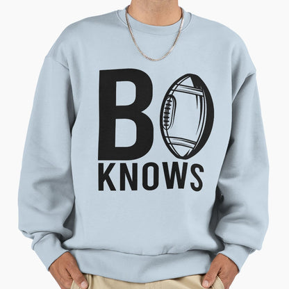 Bo Knows Ball Black Text Sweatshirt - Unique Graphic Unisex - T-Shirt, Sweatshirt, Hoodie