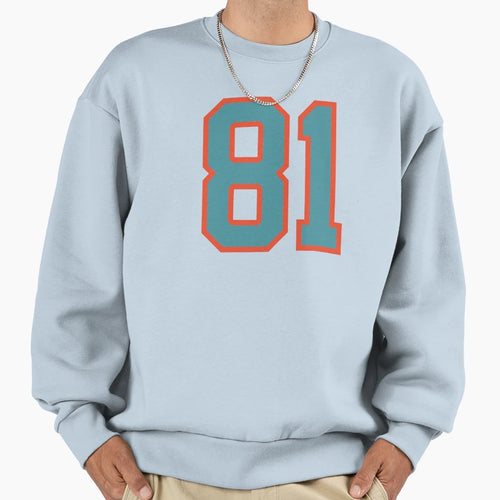 81 Number Aqua Orange Lucky Sports Sweatshirt - Graphic Print for Adults - T-Shirt, Sweatshirt, Hoodie