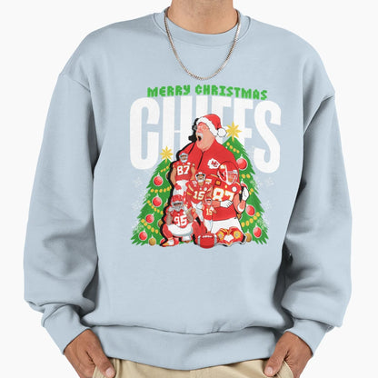 Kansas City Chiefs Merry Chiefs Sweatshirt - Minimalist Print for Adults - T-Shirt, Sweatshirt, Hoodie
