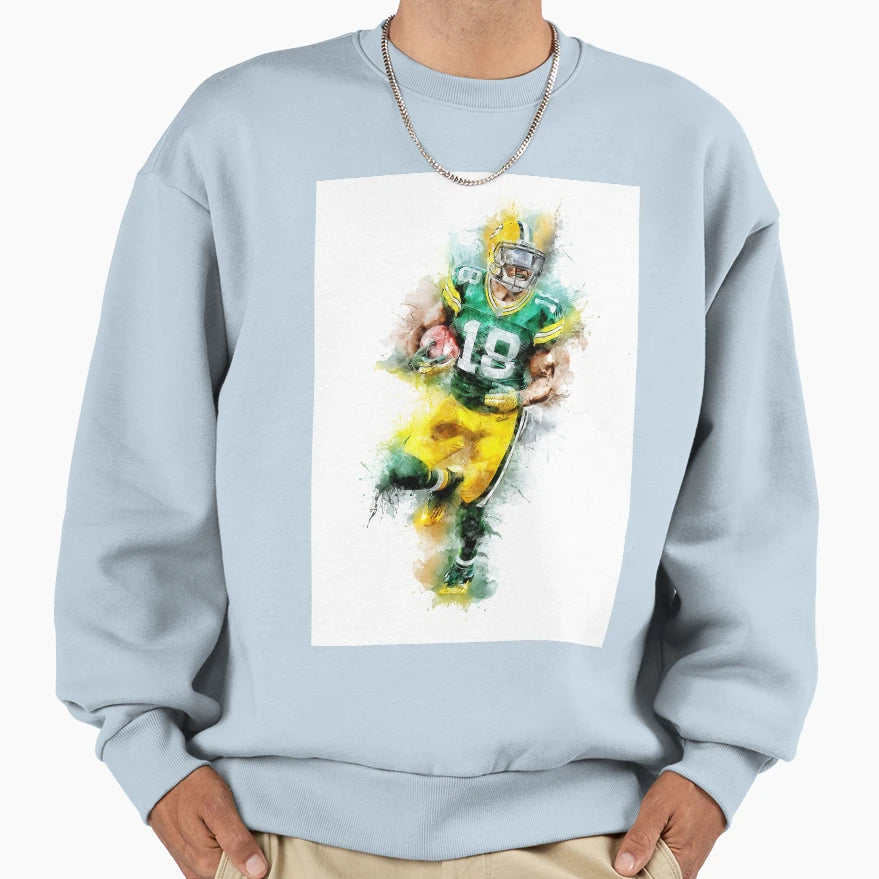 Football Player Awesome Abstract Sweatshirt - Unique Graphic for Adults - T-Shirt, Sweatshirt, Hoodie