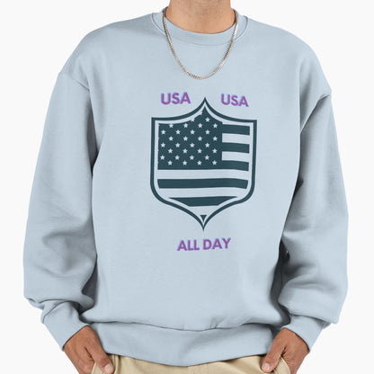 Usa All Day Sweatshirt - Custom Art Print Unisex - T-Shirt, Sweatshirt, Hoodie