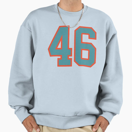 46 Number Aqua Orange Lucky Sports Sweatshirt - Unique Graphic Unisex - T-Shirt, Sweatshirt, Hoodie